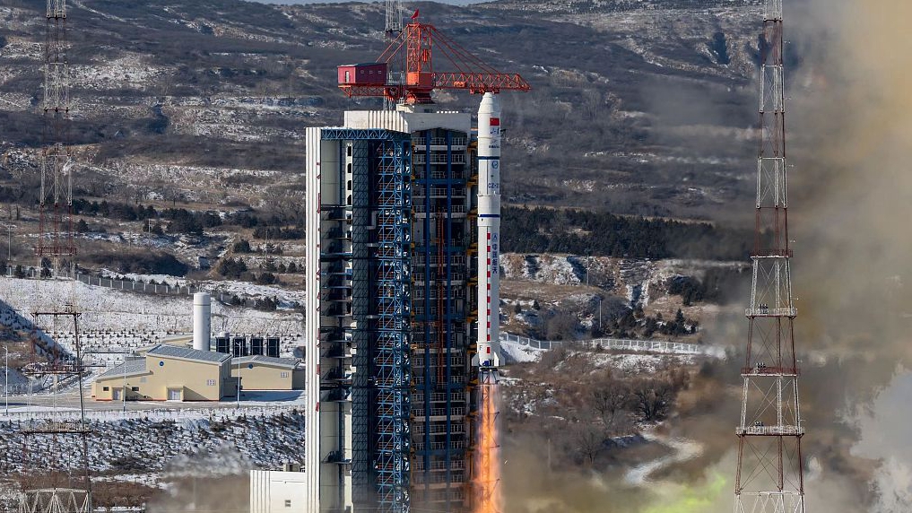 China launches 14 satellites atop a Long March-2D carrier rocket from Taiyuan Satellite Launch Center in north China's Shanxi Province, January 15, 2023. /CFP
