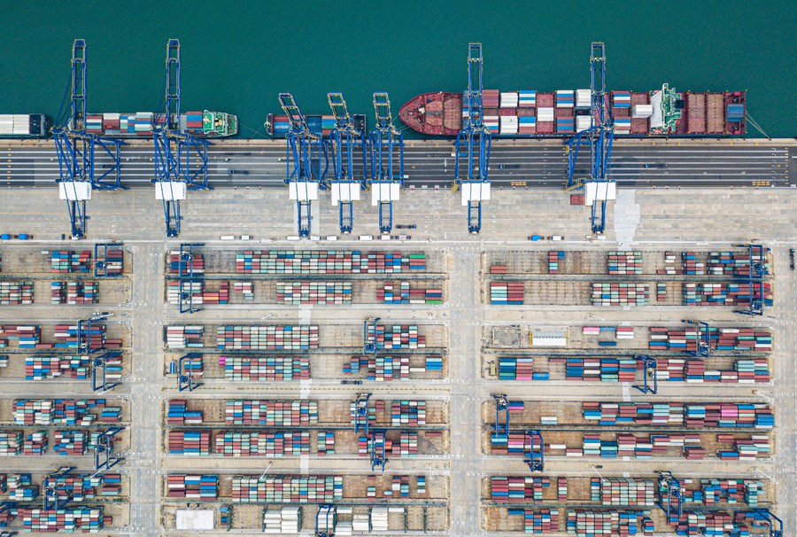 A view of Yangpu international container terminal in the Yangpu Economic Development Zone, south China's Hainan Province, November 5, 2022. /Xinhua
