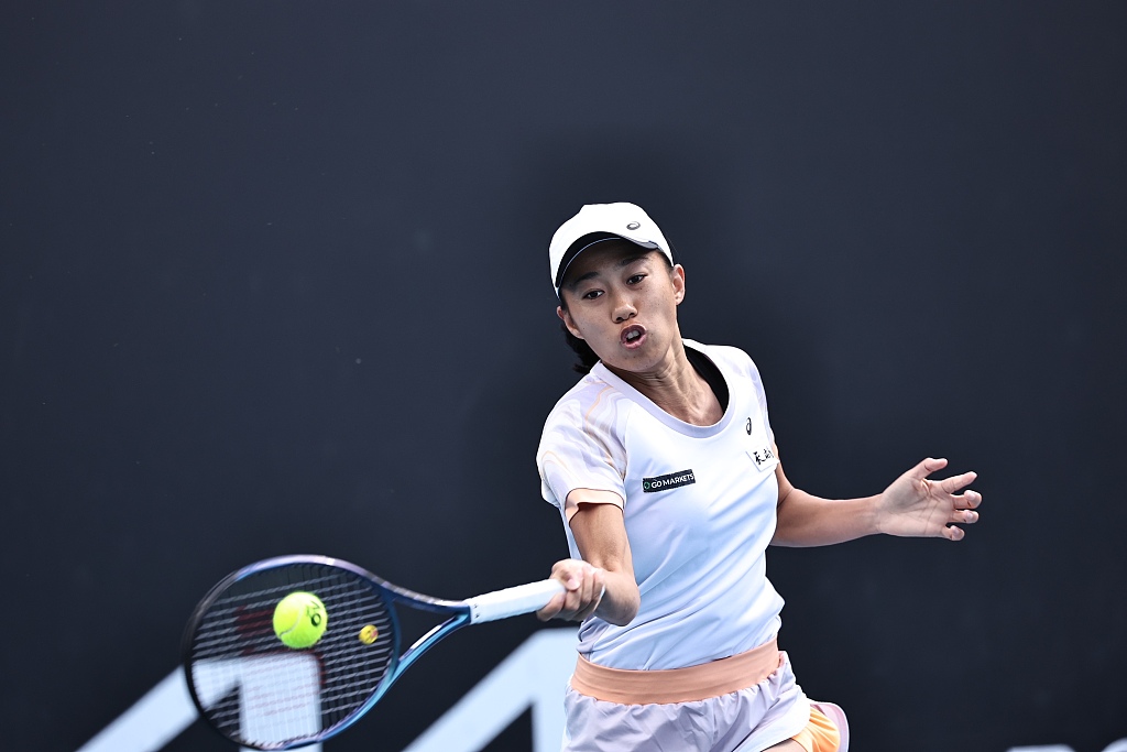 Zhang Shuai of China competes in the women's singles second round match against Petra Martic of Croatia at the Australian Open in Melbourne, Australia, January 19, 2023. /CFP
