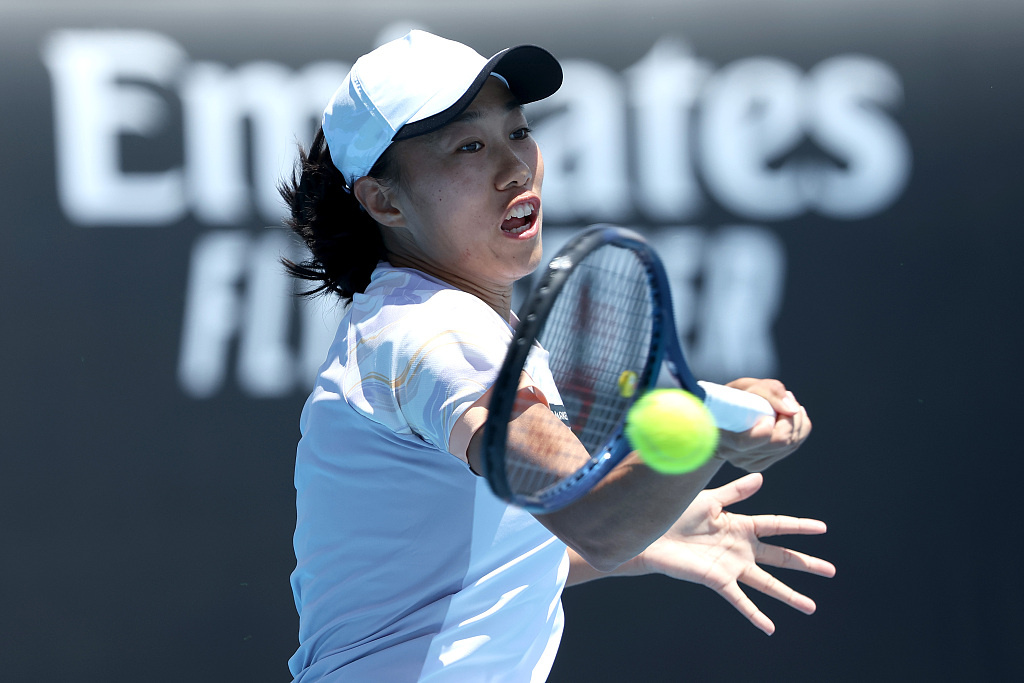Zhang Shuai of China competes in the women's singles third round against Katie Volynets of the U.S. in the Australian Open at Melbourne Park in Melbourne, Australia, January 21, 2023. /CFP