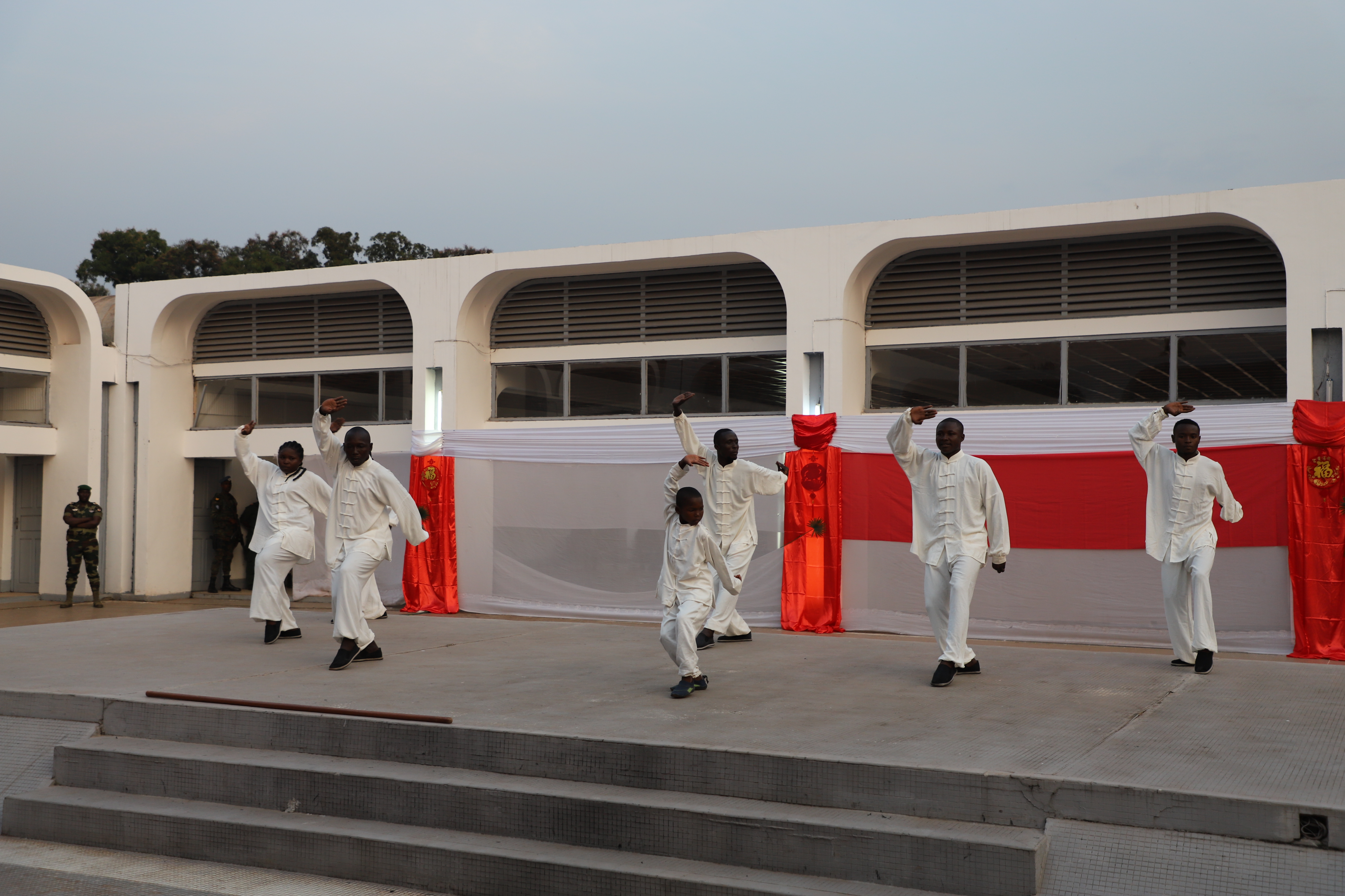 Students perform Tai Chi, a form of Chinese martial arts, in Bangui, capital of the Central African Republic, January 18, 2023. /Chinese Embassy in CAR