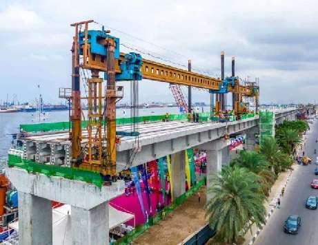 The LRMT Blue Line project phase-I under construction in Nigeria's southwestern state of Lagos. /China Media Group