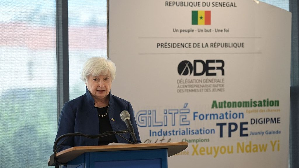 U.S. Treasury Secretary Janet Yellen speaks at an event in Dakar, Senegal, January 20, 2023. /CFP