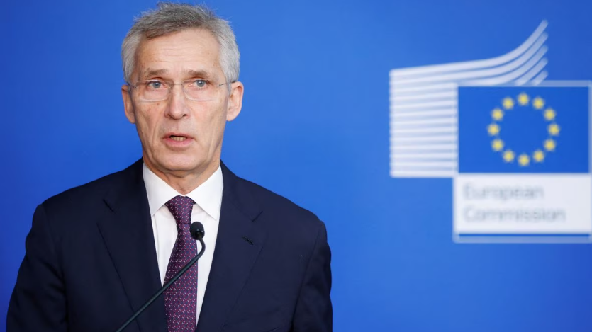 NATO Secretary General Jens Stoltenberg gives a statement before a meeting with EU Commissioners in Brussels, Belgium, January 11, 2023. /Reuters