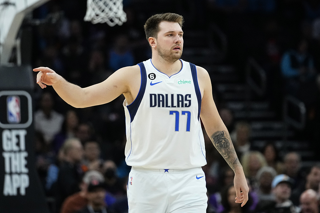 Luka Doncic of the Dallas Mavericks looks on in the game against the Phoenix Suns at the Footprint Center in Phoenix, Arizona, January 26, 2023. /CFP