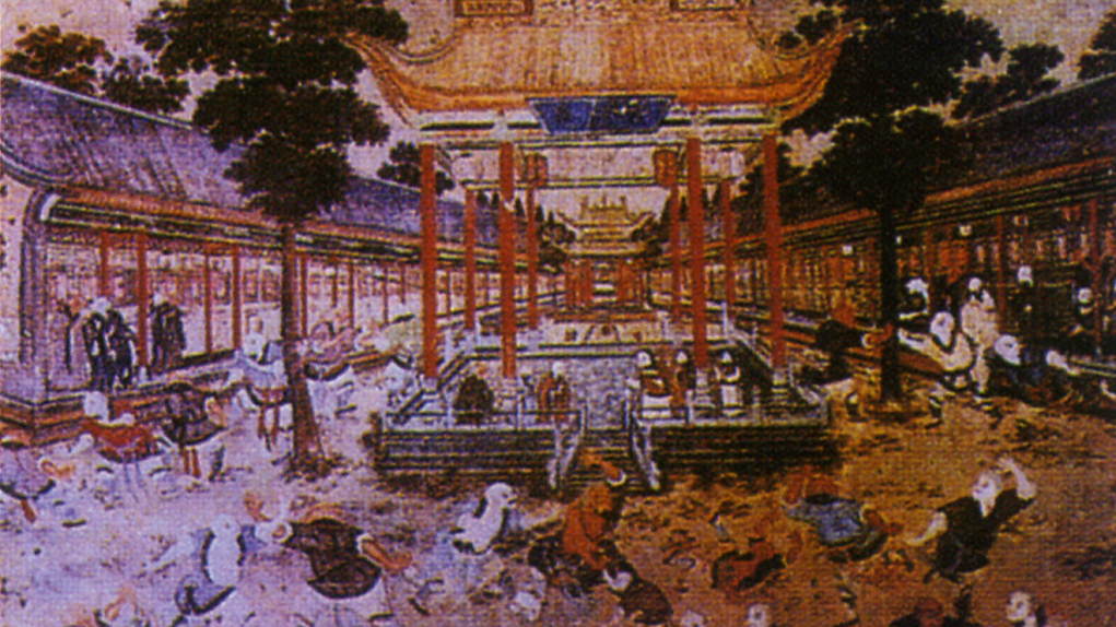 Warrior monks from wall painting brought to life