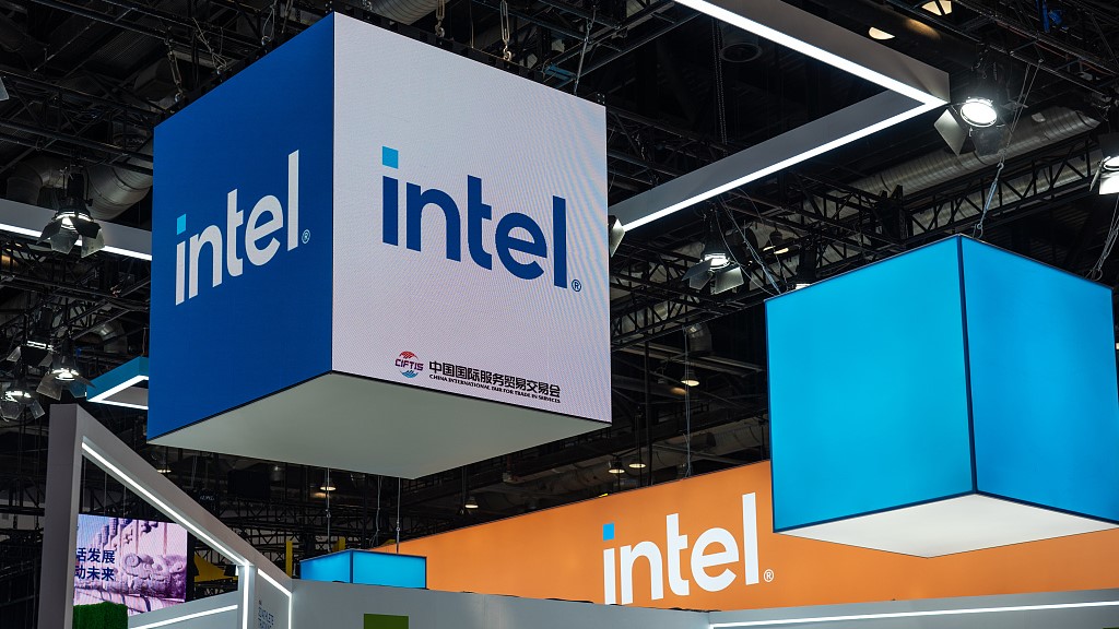 Intel logo at China International Fair for Trade in Services, Beijing, China, September 3 2022. /CFP