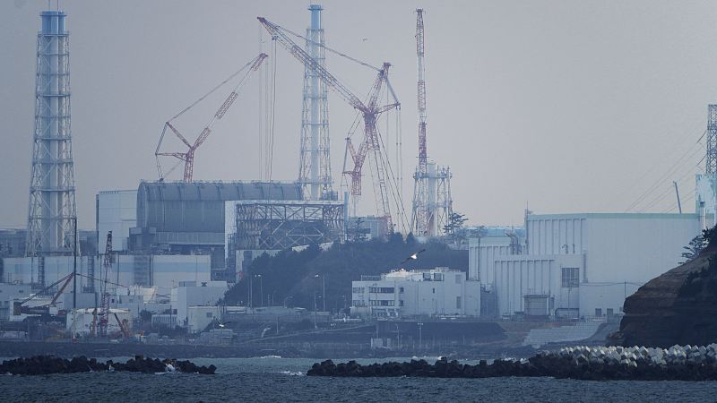 The Fukushima Daiichi nuclear power plant sits in coastal towns of both Okuma and Futaba, as seen from the Ukedo fishing port in Namie town, northeastern Japan, March 2, 2022. /CFP