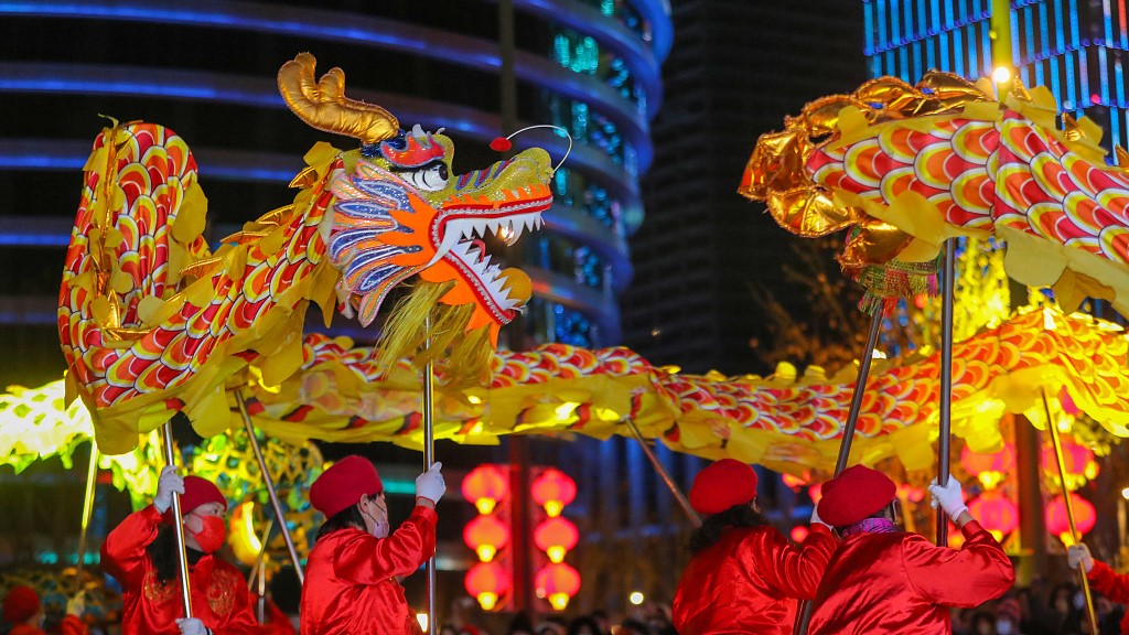 Dragon dance in north China's Tianjin municipality, January 26, 2023. /CFP