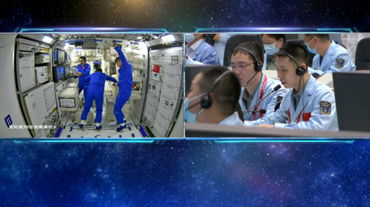 The BACC ground control team communicates with astronauts aboard China's space station. /CMG