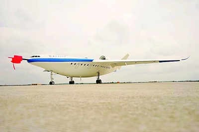 A verification model of a hybrid wing body (HWB), or blended wing body (BWB) large-scale passenger aircraft developed by China's Northwestern Polytechnical University (NPU) has successfully completed its test flight at the Jingbian General Aviation Airport of Yulin City in northwest China's Shaanxi Province. /NPU
