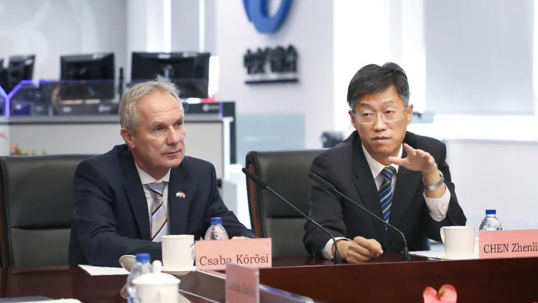 Csaba Korosi, President of the 77th United Nations General Assembly, at the China Meteorological Administration, February 3, 2023. /China Meteorological Administration