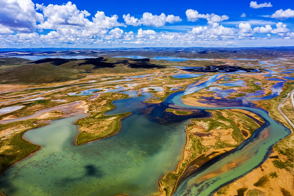 A wetland in Golog Tibetan Autonomous Prefecture, northwest China's Qinghai Province. /CFP