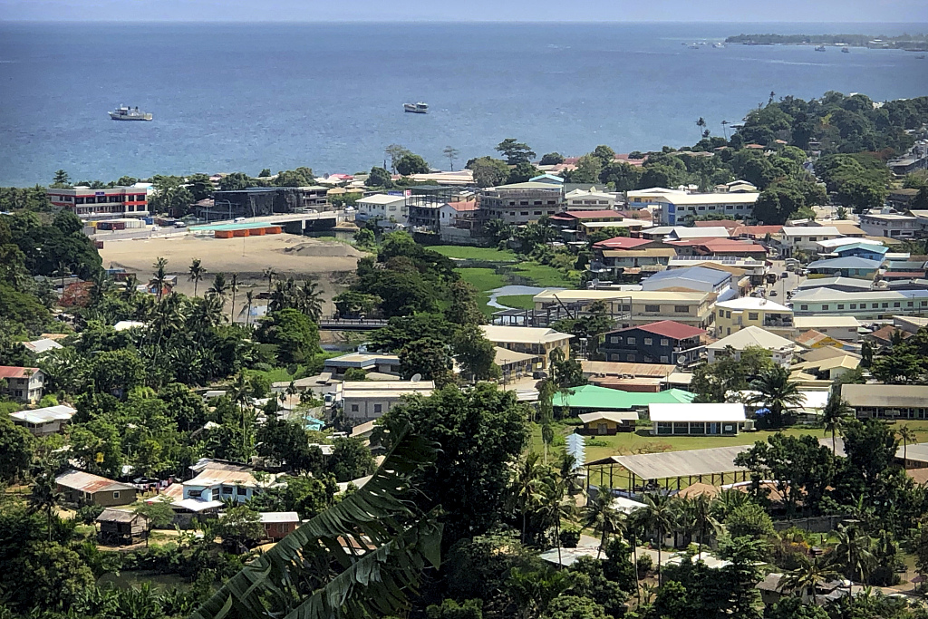 Ships are docked offshore in Honiara, Solomon Islands, November 24, 2018. /VCG