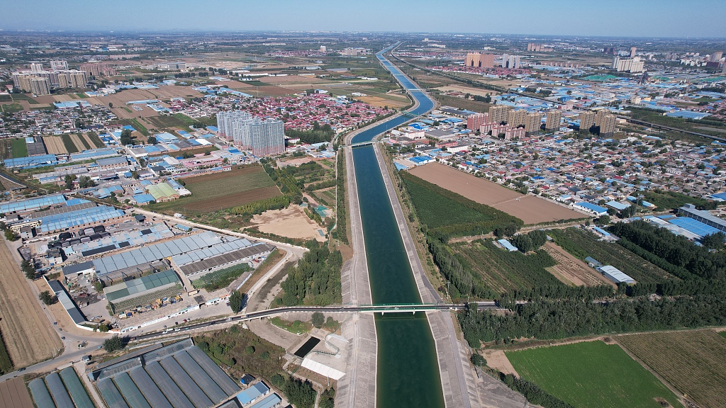 A section of the South-to-North Water Diversion Project is seen in Shijiazhuang, north China's Hebei Province, October 10, 2022. /CFP