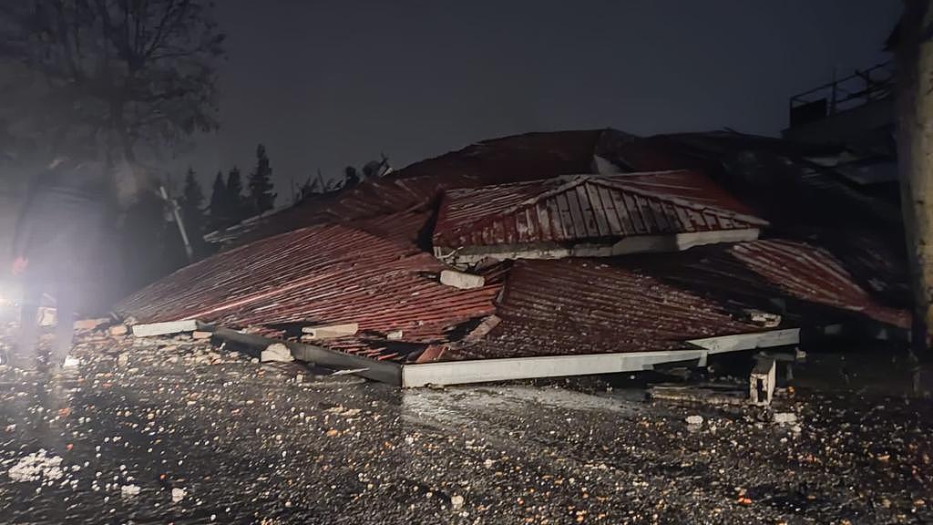 A destroyed building after an earthquake in Kahramanmaras, Türkiye, February 6, 2023. /CFP