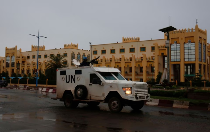 A UN vehicle patrols the streets in Bamako, Mali, July 29, 2018. /Reuters