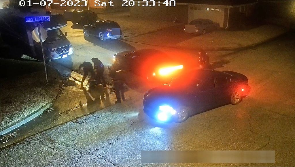The image from a video shows a brutal attack on Tyre Nichols by five police officers in Memphis, Tennessee, United States, January 7, 2023. /CFP