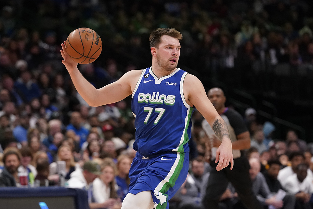 Luka Doncic of the Dallas Mavericks controls the ball in the game against the Washington Wizards at the American Airlines Center in Dallas, Texas, January 24, 2023. /CFP