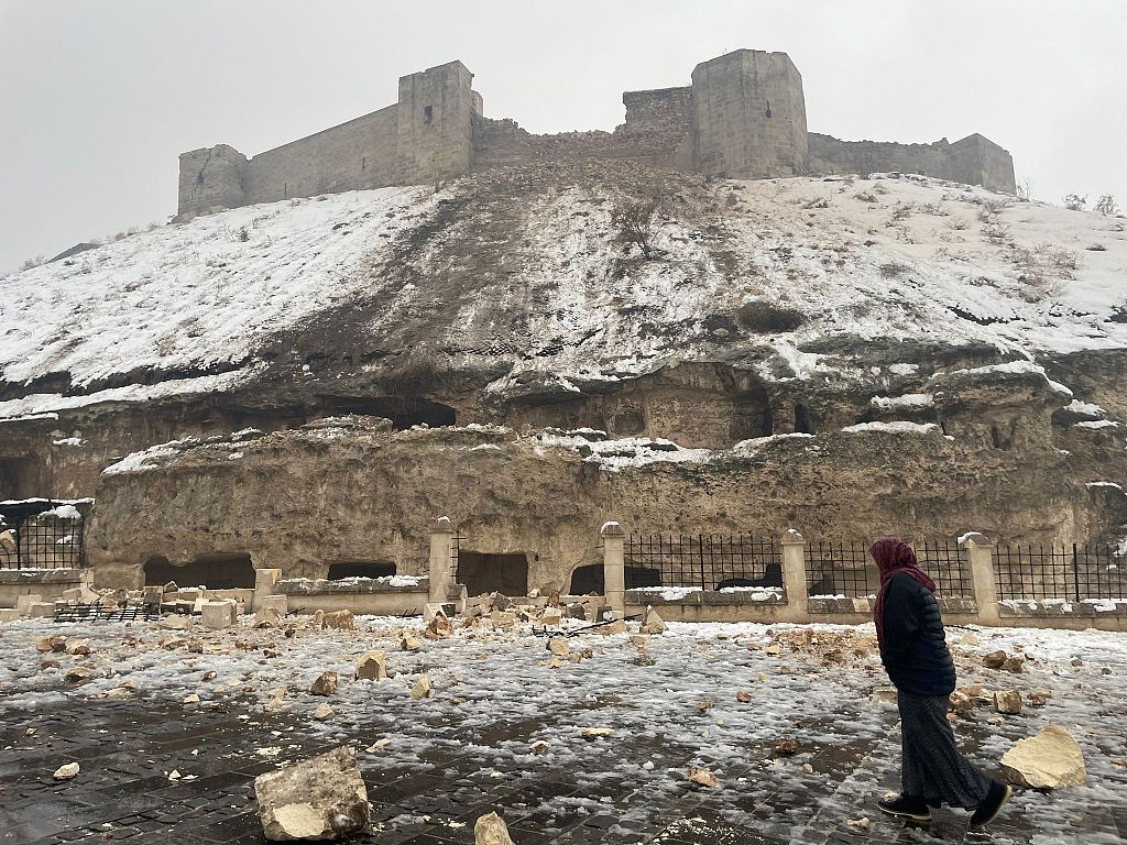 A view of the damage to Gaziantep Castle in southeastern Türkiye on February 6, 2023/CFP