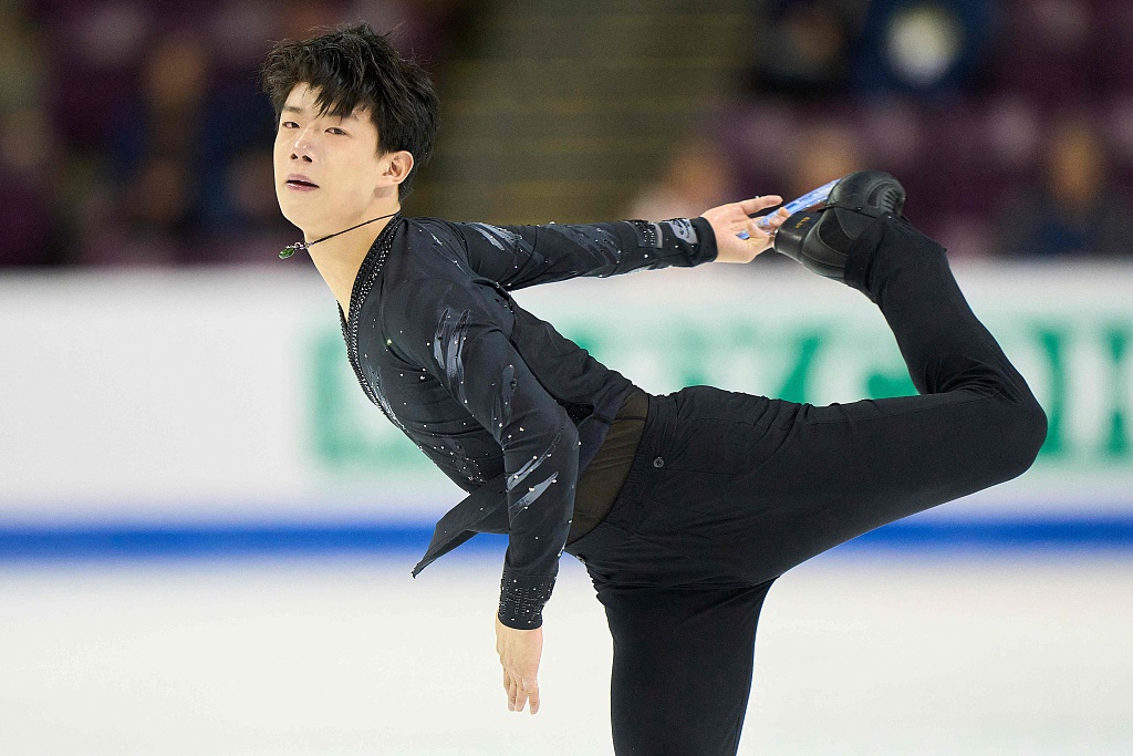 Chen Yudong of China competes in the men's short program during the ISU Four Continents Figure Skating Championships in Colorado Springs, U.S.,  February 9, 2023. /CFP 