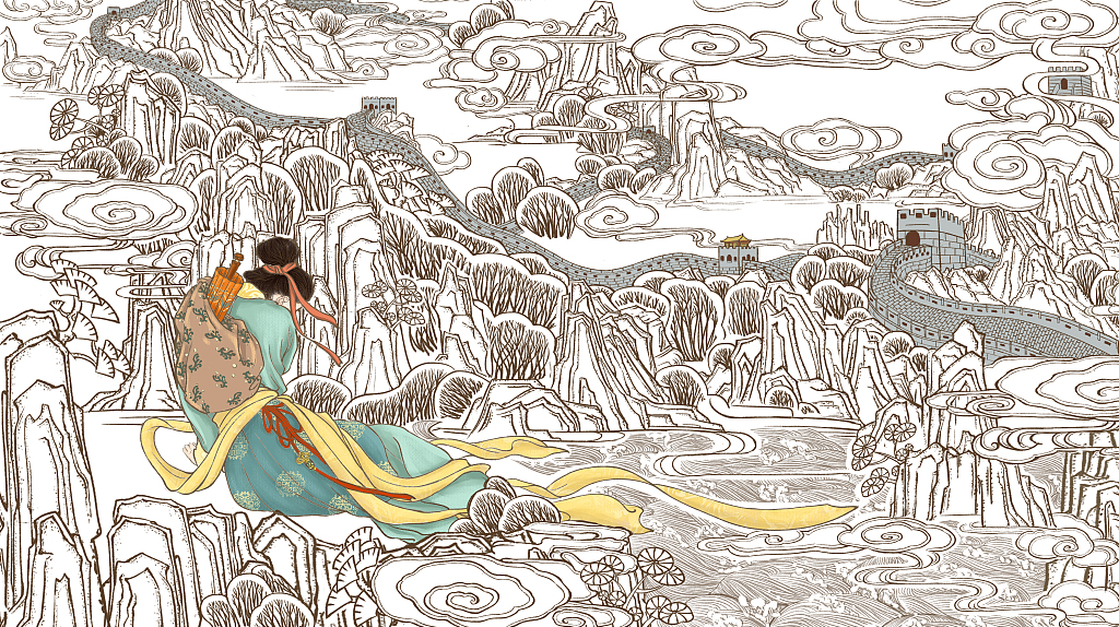 A stylized rendering of Lady Meng Jiang. /CFP