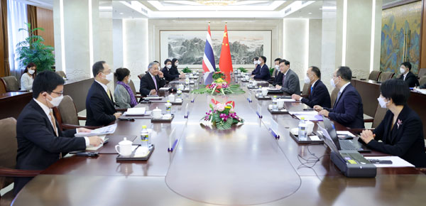 Chinese Foreign Minister Qin Gang holds talks with Thai Deputy Prime Minister and Foreign Minister Don Pramudwinai in Beijing, China, February 13, 2023. /Chinese Foreign Ministry