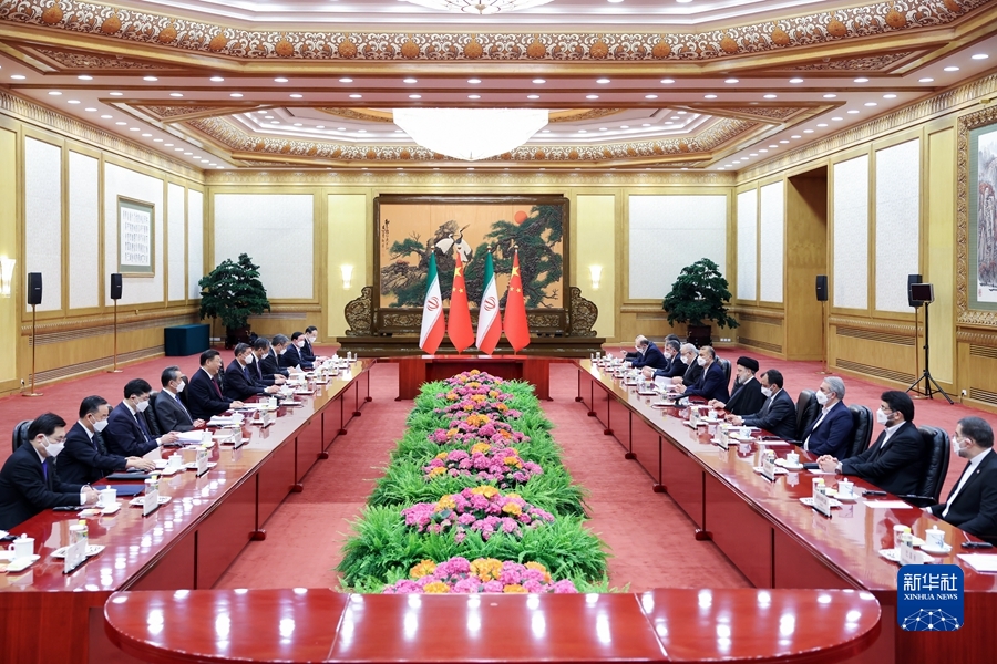 Chinese President Xi Jinping holds talks with President of the Islamic Republic of Iran Ebrahim Raisi in Beijing, China, February 14, 2023. /Xinhua