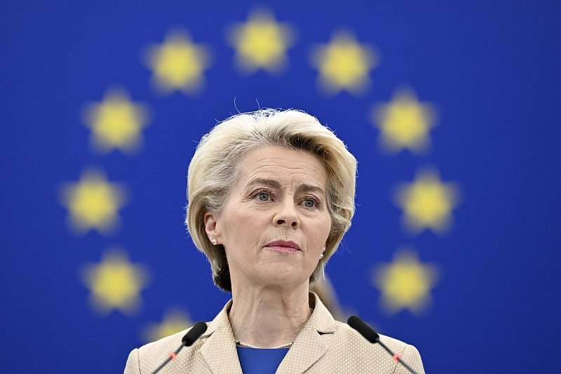European Commission President Ursula von der Leyen during a debate as part of a plenary session at the European Parliament in Strasbourg, France, February 15, 2023. /CFP