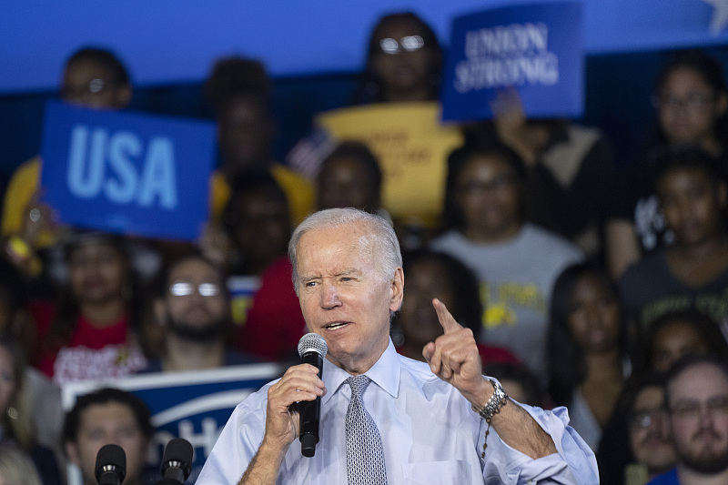 The U.S. President Joe Biden speaks at a rally at Bowie State University in Bowie, Maryland, November 7, 2022. /CFP