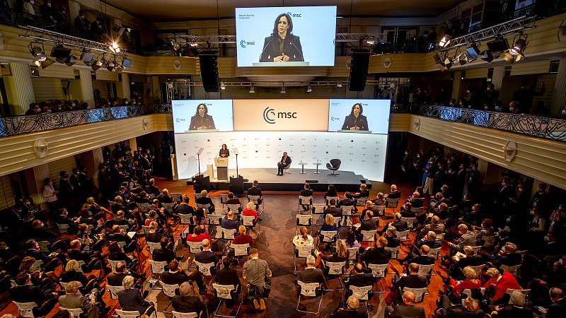U.S. Vice President Kamala Harris speaks during the 2022 Munich Security Conference, Germany, February 19, 2022. /CFP