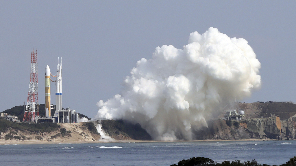 Smoke of ignition at the Japan Aerospace Exploration Agency's First H3 Launch Vehicle with Advanced Land Observing Satellite-3 