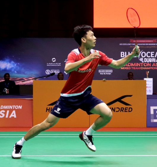 China's Lei Lanxi in action during the Badminton Asia Mixed Team Championships final in Dubai, United Arab Emirates, February 19, 2023. /Badminton Asia
