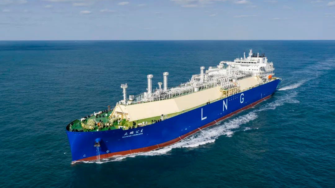 The Dapeng Princess LNG carrier was delivered in east China's Shanghai, February 18, 2023. /CFP