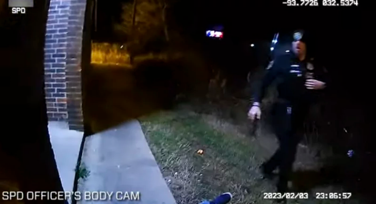 This photo provided by Louisiana State Police shows police body cam video of Shreveport Police Officer Alexander Tyler after shooting Alonzo Bagley on February 3, 2023. /AP