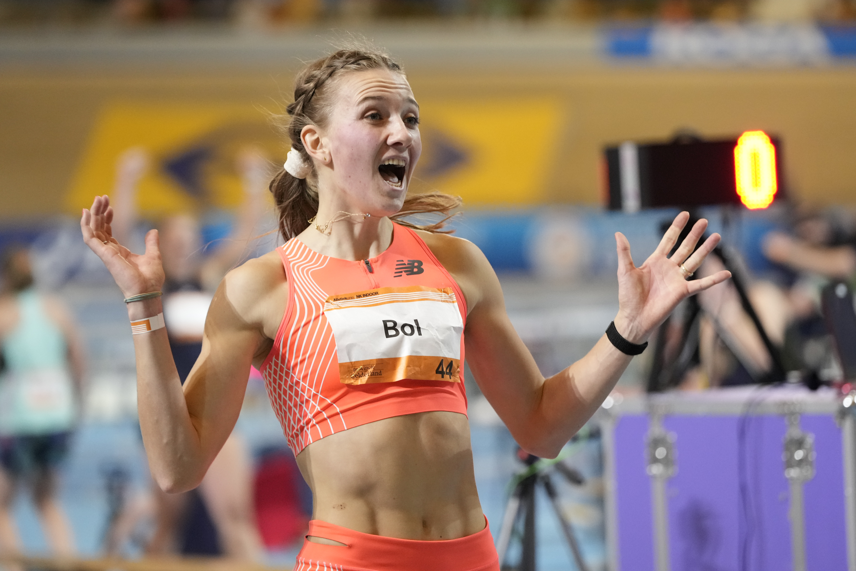 Femke Bol of the Netherlands wins the indoor women's 400-meter gold medal in the Dutch indoor championships in Apeldoorn, the Netherlands, February 19, 2023. /CFP