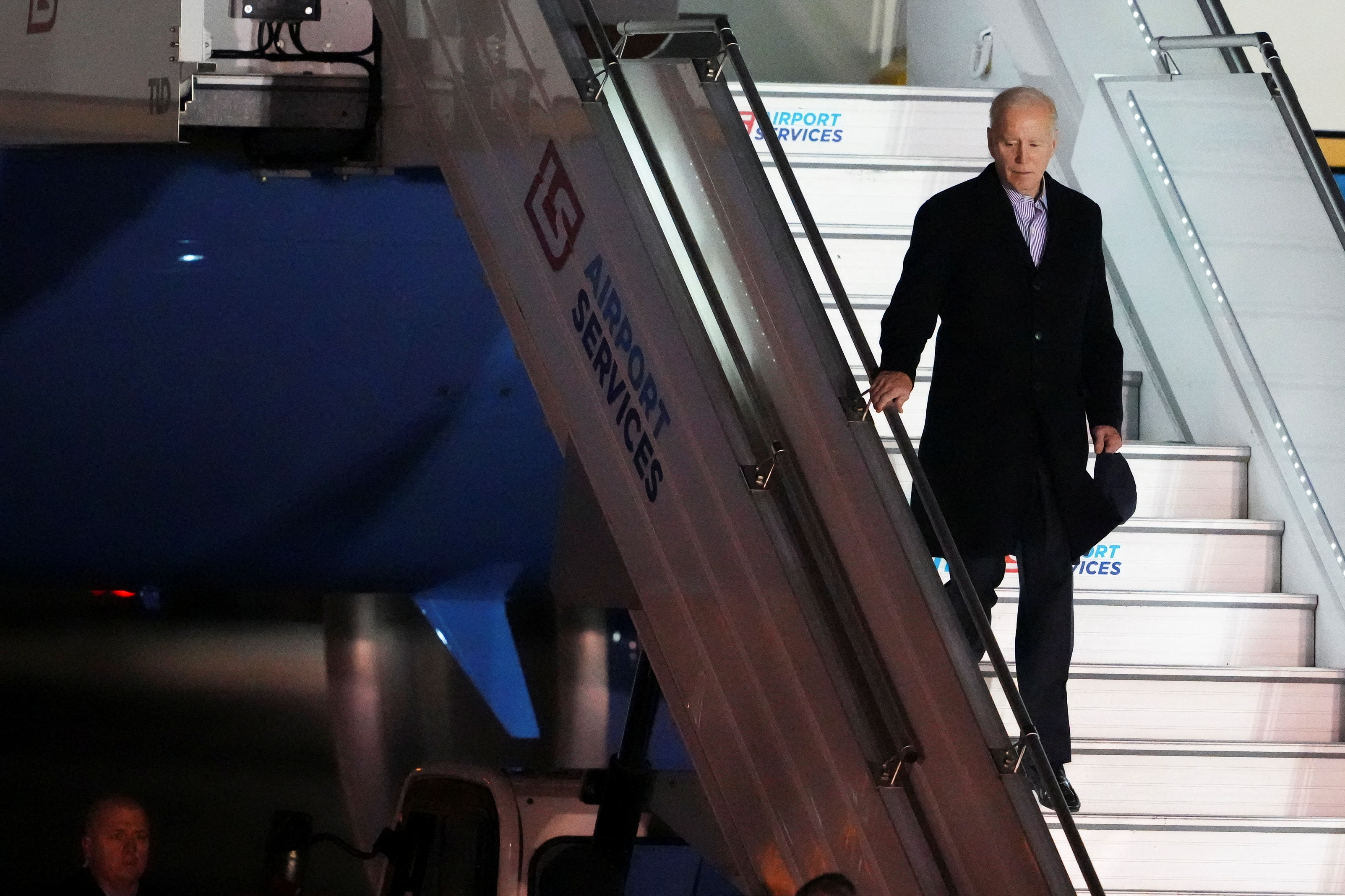 U.S. President Joe Biden arrives at Warsaw Chopin Airport, in Warsaw, Poland, February 20, 2023. /Reuters