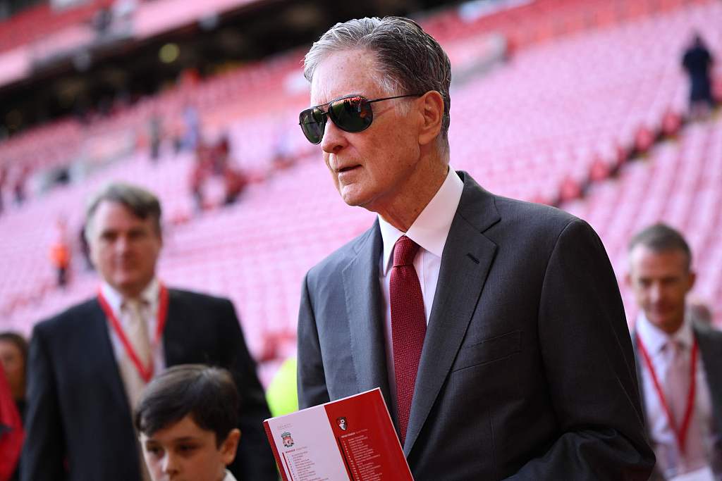 John Henry, owner of Liverpool, looks on during the Premier League game against Bournemouth at Anfield in Liverpool, England, August 27, 2022. /CFP