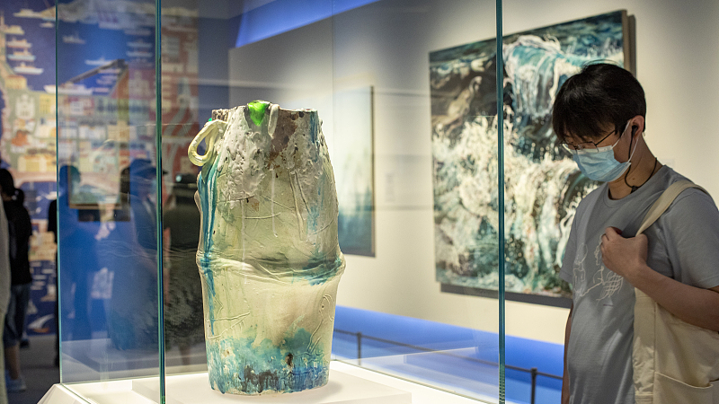 An exhibit of sea-related Greek art, in celebration of the China-Greece Year of Culture and Tourism at Shanghai Museum, Shanghai, China, July 19, 2022. /CFP