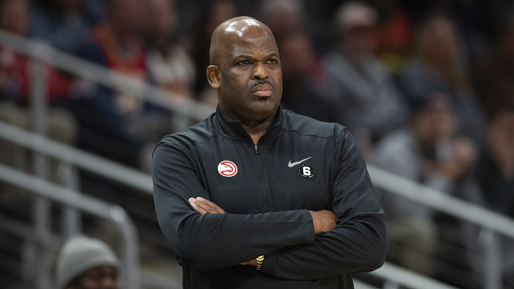 Nate McMillan, head coach of the Atlanta Hawks, looks on during the game against the San Antonio Spurs at State Farm Arena in Atlanta, Georgia, February 11, 2023. /CFP
