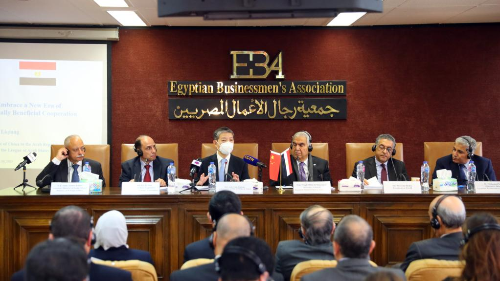 The China-Egypt Entrepreneur Seminar hosted by the Egyptian Businessmen's Association in Cairo, Egypt, on Feb 20, 2023. /Xinhua