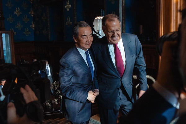 Wang Yi meets with Sergei Lavrov in Moscow, Russia, February 22, 2023. /MOFA