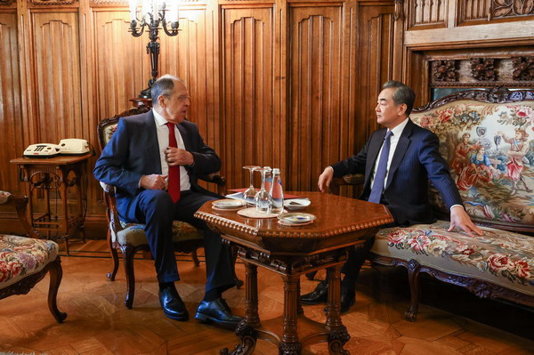 Wang Yi, a member of the Political Bureau of the CPC Central Committee and director of the Office of the Foreign Affairs Commission of the CPC Central Committee, meets with Russian Foreign Minister Sergei Lavrov in Moscow, Russia, February 22, 2023. /MOFA