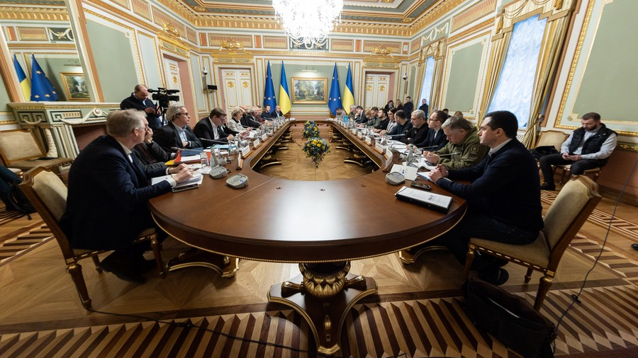 The 24th Ukraine-EU summit is held in Kyiv, Ukraine, February 3, 2023. /Xinhua