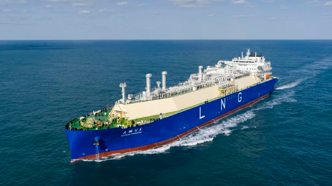 The Dapeng Princess LNG carrier is delivered in east China's Shanghai, February 18, 2023. /CFP