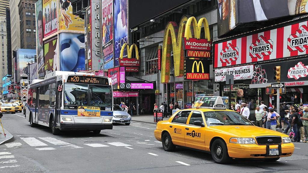 A McDonald's shop in Times Square, Midtown Manhattan, New York, USA. /CFP
