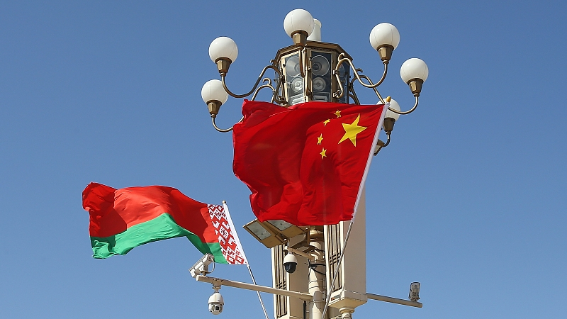 National flags of Belarus and China. /CFP