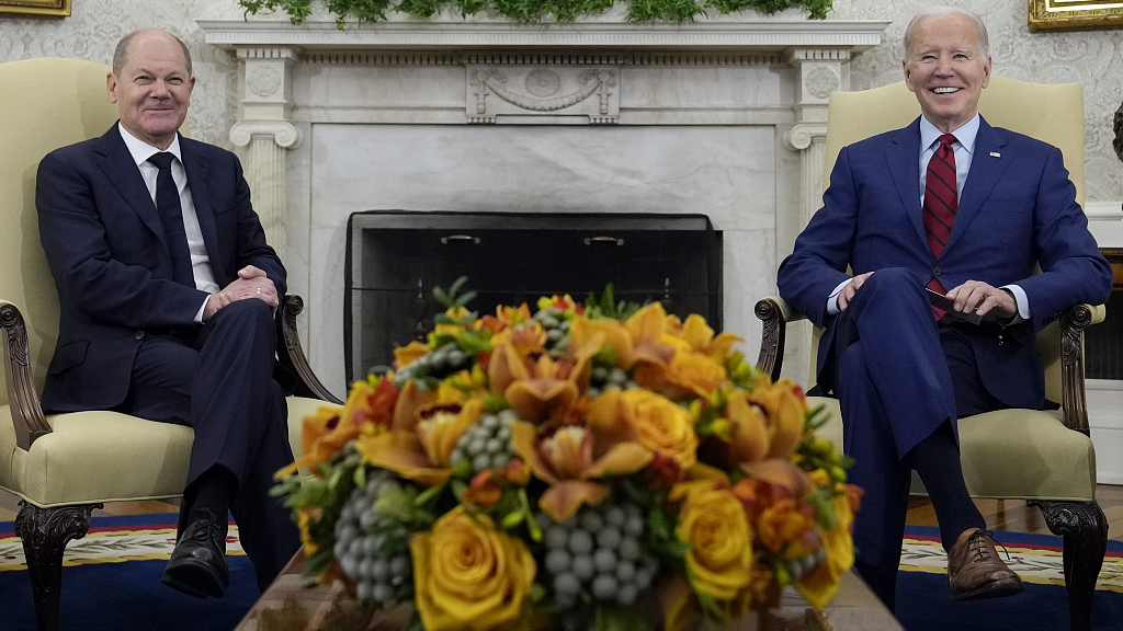 U.S. President Joe Biden meets with German Chancellor Olaf Scholz at the Oval Office of the White House in Washington, D.C., U.S., March 3, 2023. /CFP