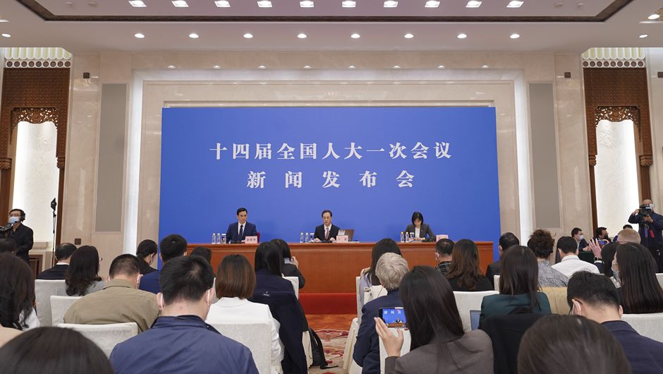 China's top legislature, the National People's Congress, holds a news conference at the Great Hall of the People in Beijing, ahead of the opening of its annual session, March 4, 2023. /Xinhua