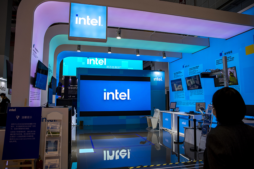 The booth of Intel at the fifth China International Import Expo in Shanghai, China, November 9, 2022. /CFP